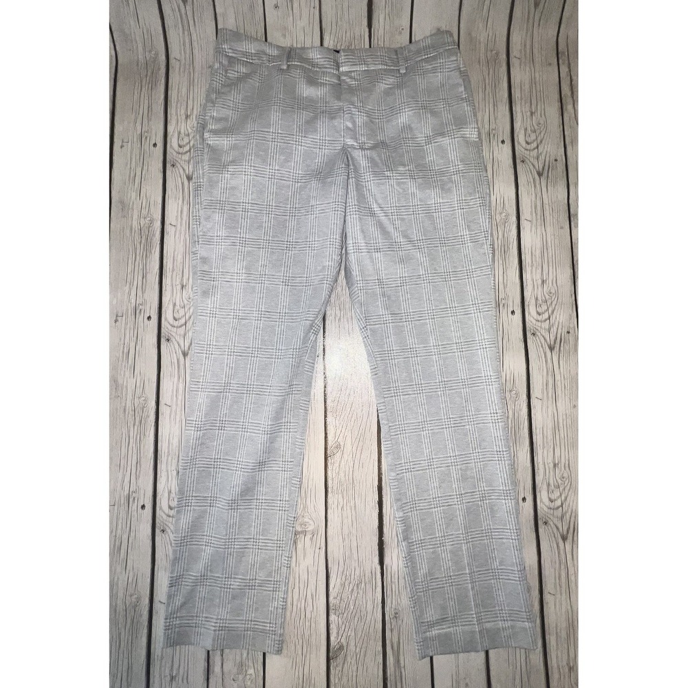 Liverpool Los Angeles Plaid Gray Trousers Pants Size 32x32
